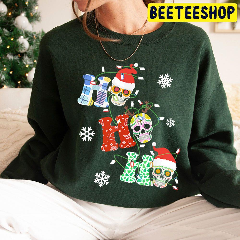 Ho Ho Ho Sugar Skull Christmas Trending Unisex Hoodie Ho Ho Ho Sugar Skull Christmas Trending Unisex Hoodie