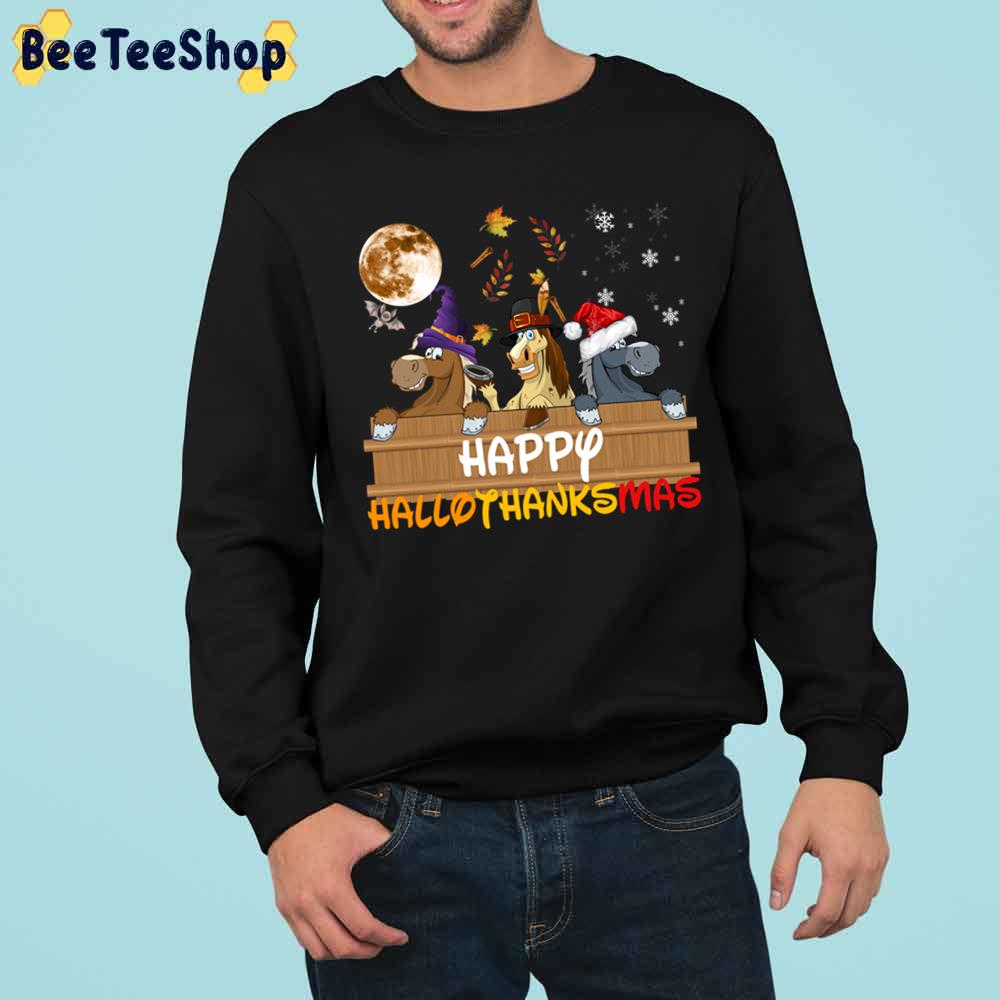 Horse Happy Hallothanksmas Trending Unisex Sweatshirt Horse Happy Hallothanksmas Trending Unisex Sweatshirt