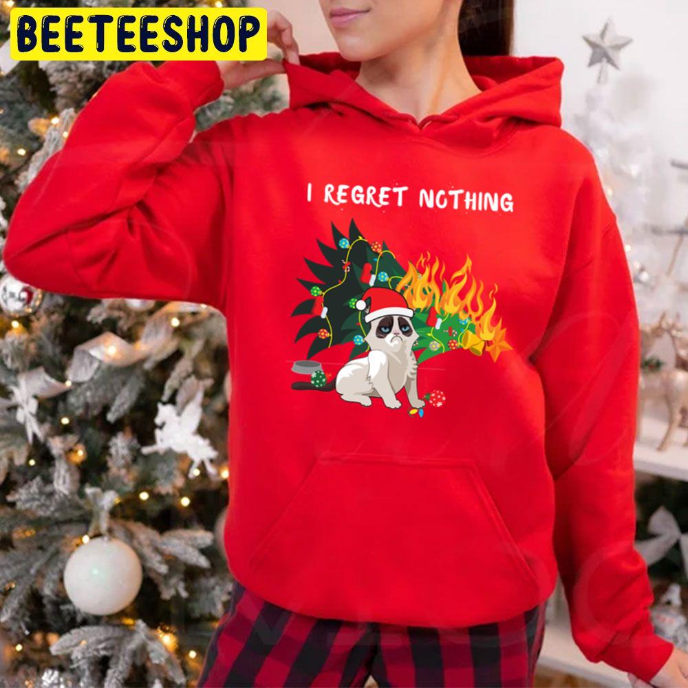 I Regret Nothing Funny Saying Christmas Tree And Cat Xmas Trending Unisex Hoodie I Regret Nothing Funny Saying Christmas Tree And Cat Xmas Trending Unisex Hoodie