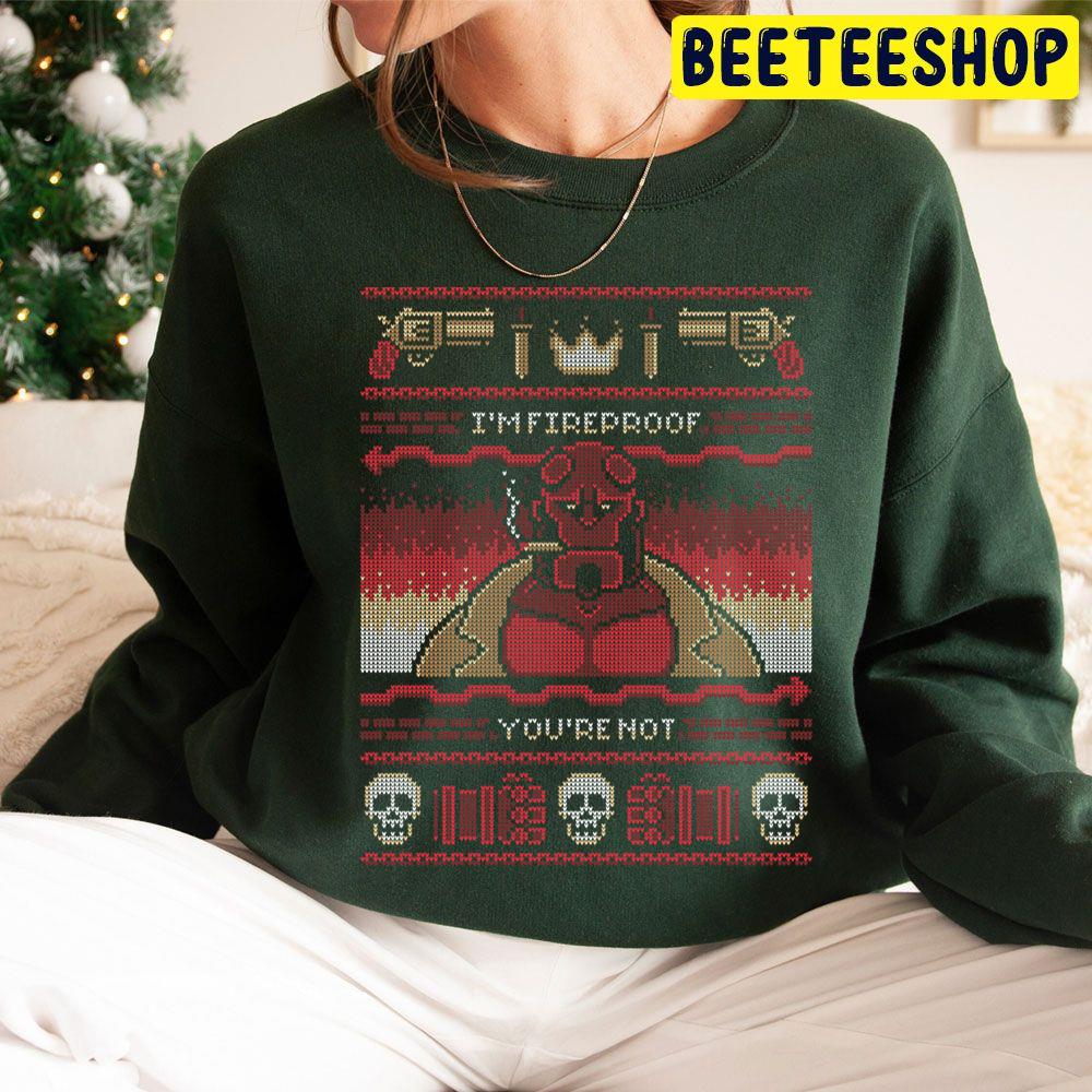 I'm Fireproof Your Not Knit Pattern Trending Unisex Hoodie I'm Fireproof Your Not Knit Pattern Trending Unisex Hoodie