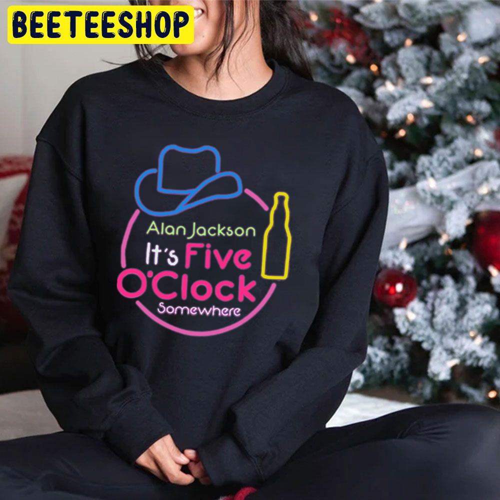 I'ts Five O'clock Somwhere Neon Alan Jackson Trending Unisex Hoodie I'ts Five O'clock Somwhere Neon Alan Jackson Trending Unisex Hoodie