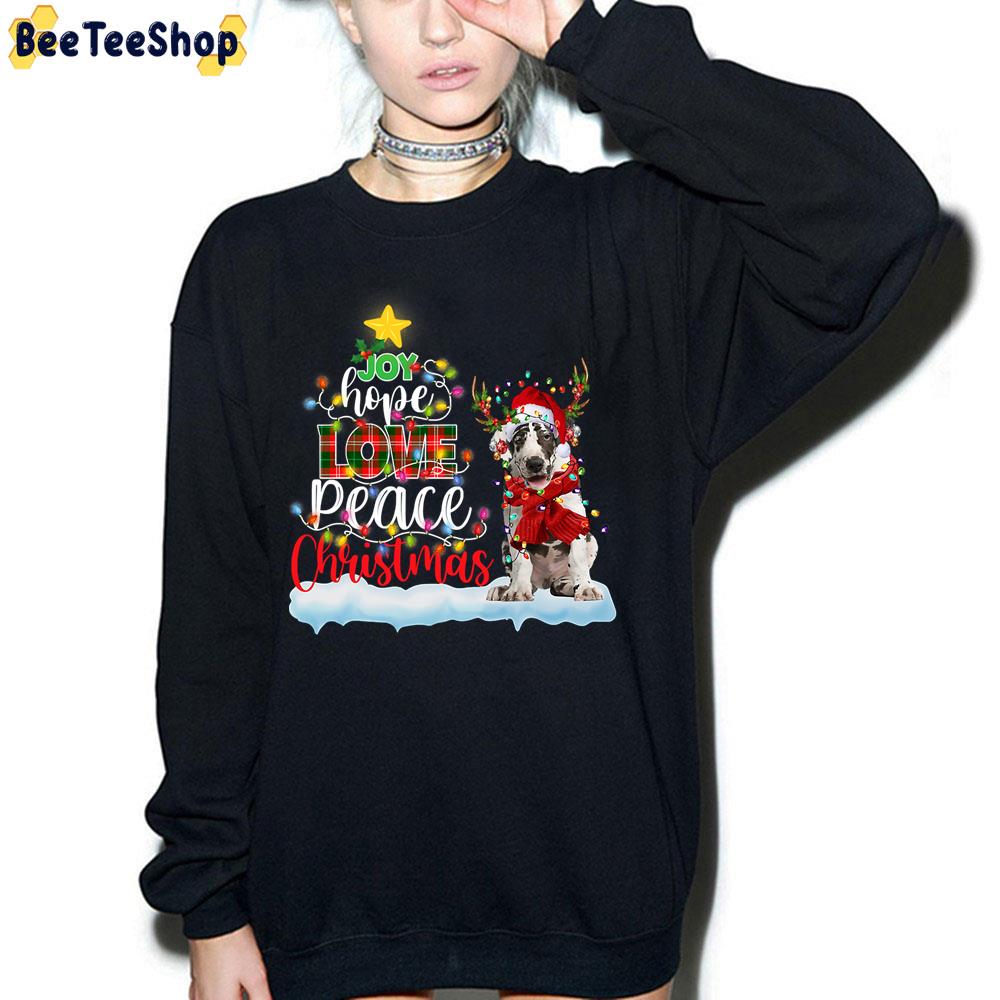 Joy Hope Love Peace Christmas Great Dane Santa Hat Reindeer Trending Unisex Sweatshirt Joy Hope Love Peace Christmas Great Dane Santa Hat Reindeer Trending Unisex Sweatshirt