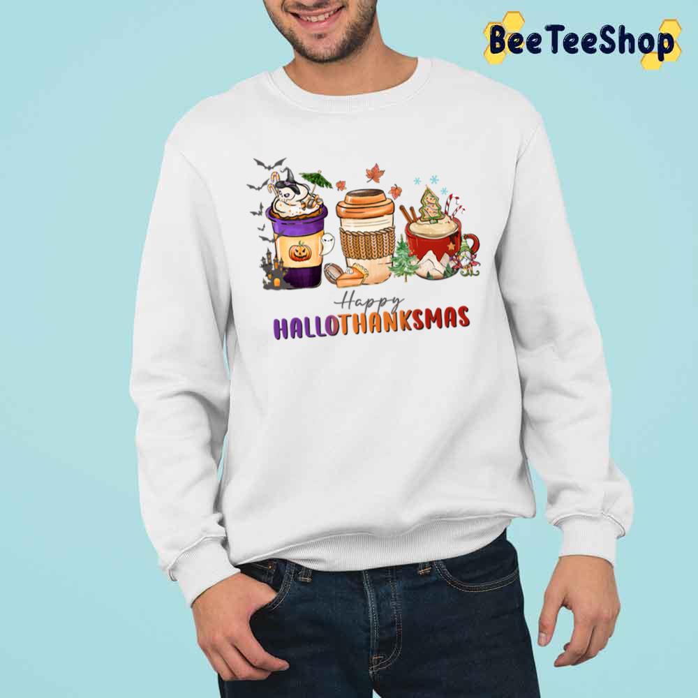 Lattle Coffee Cup Happy Hallothanksmas Retro Vintage Holidays Trending Unisex Sweatshirt Lattle Coffee Cup Happy Hallothanksmas Retro Vintage Holidays Trending Unisex Sweatshirt