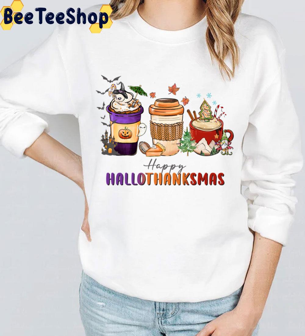 Lattle Coffee Cup Happy Hallothanksmas Retro Vintage Holidays Trending Unisex Sweatshirt Lattle Coffee Cup Happy Hallothanksmas Retro Vintage Holidays Trending Unisex Sweatshirt
