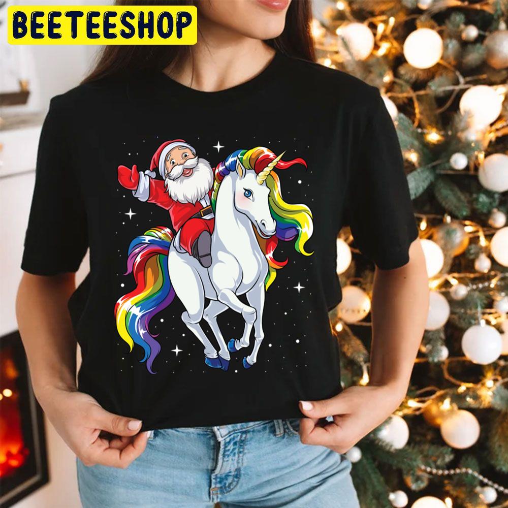 Let's Go Santa Riding Unicorn Christmass Rainbow Space Xmass Trending Unisex Hoodie Let's Go Santa Riding Unicorn Christmass Rainbow Space Xmass Trending Unisex Hoodie