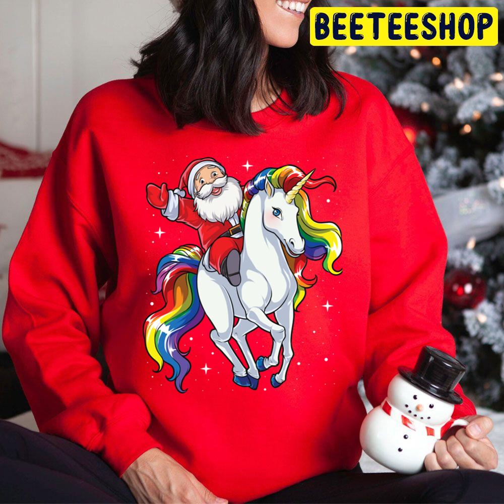 Let's Go Santa Riding Unicorn Christmass Rainbow Space Xmass Trending Unisex Hoodie Let's Go Santa Riding Unicorn Christmass Rainbow Space Xmass Trending Unisex Hoodie