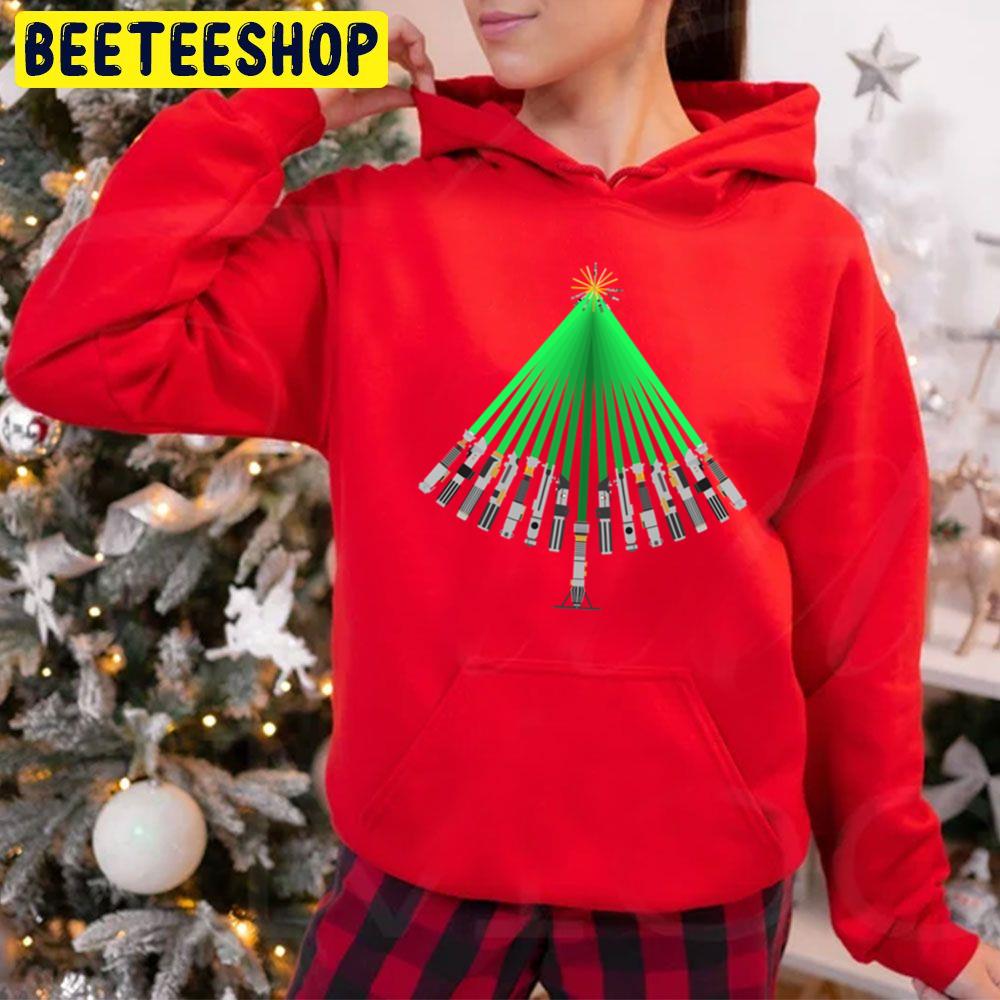 Lightsaber Star Wars Christmas Tree Trending Unisex Hoodie Lightsaber Star Wars Christmas Tree Trending Unisex Hoodie