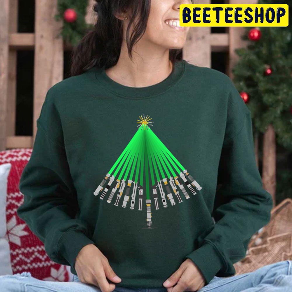 Lightsaber Star Wars Christmas Tree Trending Unisex Hoodie Lightsaber Star Wars Christmas Tree Trending Unisex Hoodie