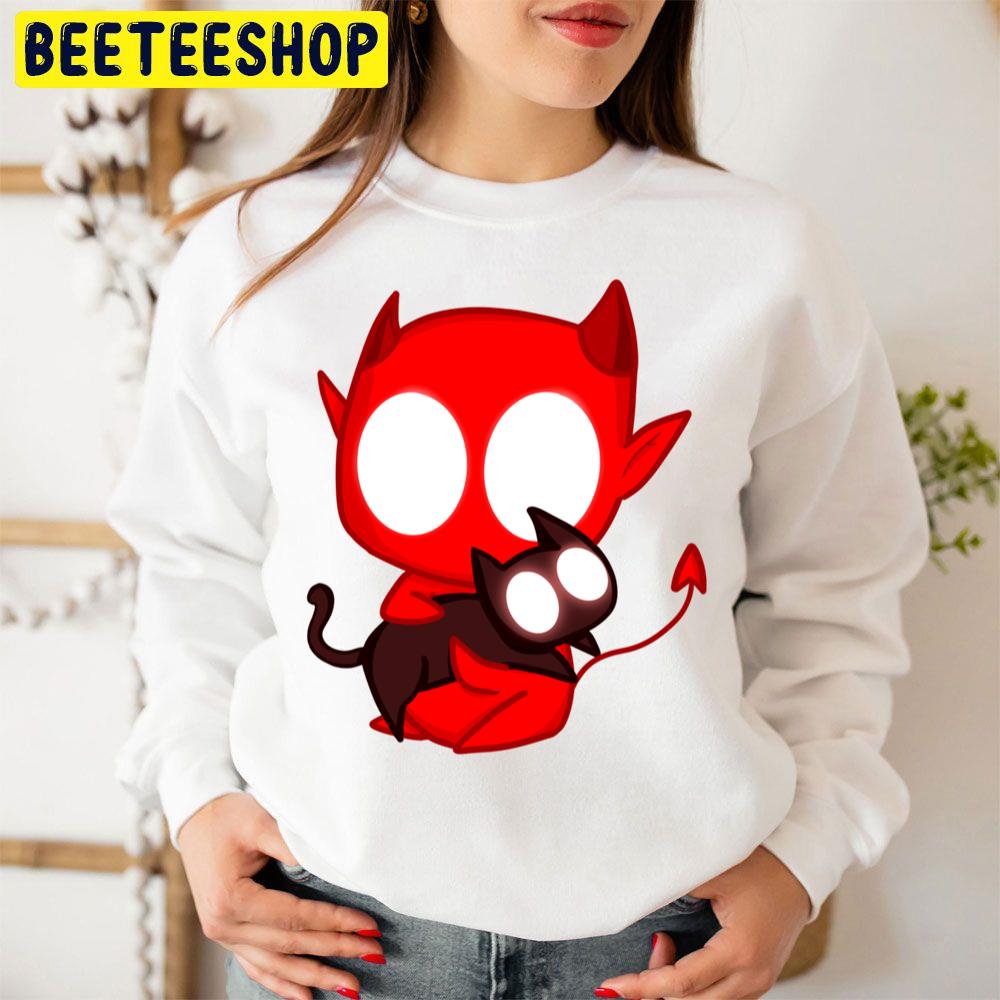 Little Devil And Kitty Trending Unisex Sweatshirt Little Devil And Kitty Trending Unisex Sweatshirt
