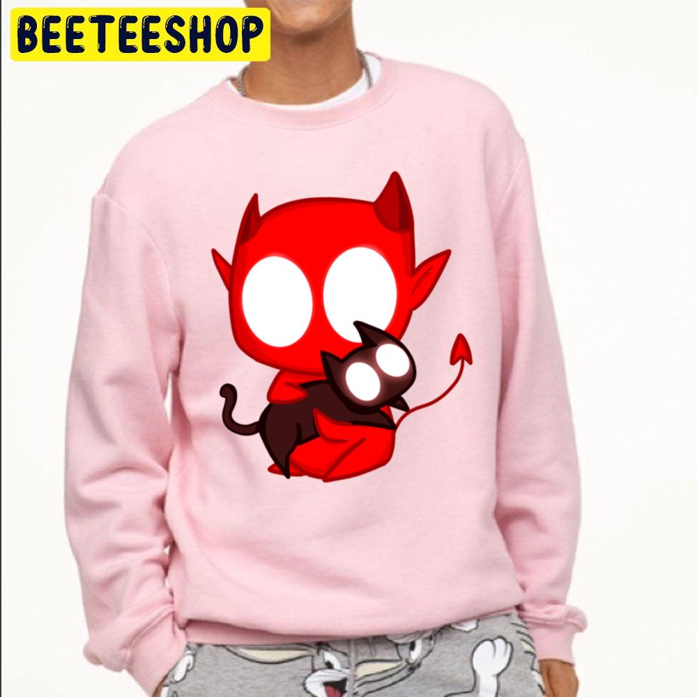 Little Devil And Kitty Trending Unisex Sweatshirt Little Devil And Kitty Trending Unisex Sweatshirt