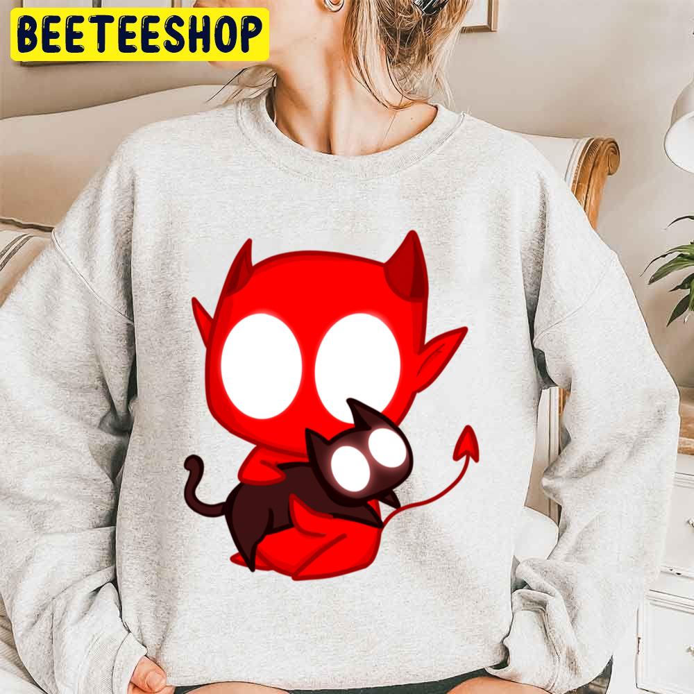 Little Devil And Kitty Trending Unisex Sweatshirt Little Devil And Kitty Trending Unisex Sweatshirt