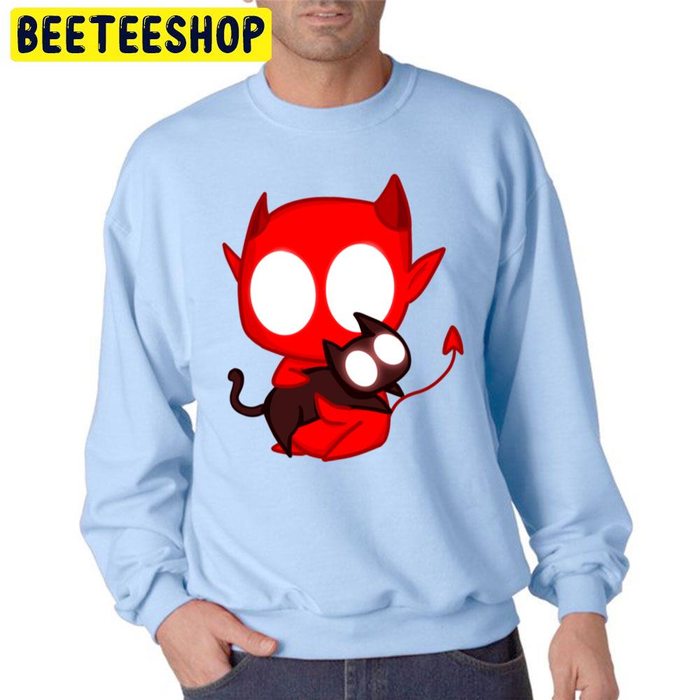 Little Devil And Kitty Trending Unisex Sweatshirt Little Devil And Kitty Trending Unisex Sweatshirt