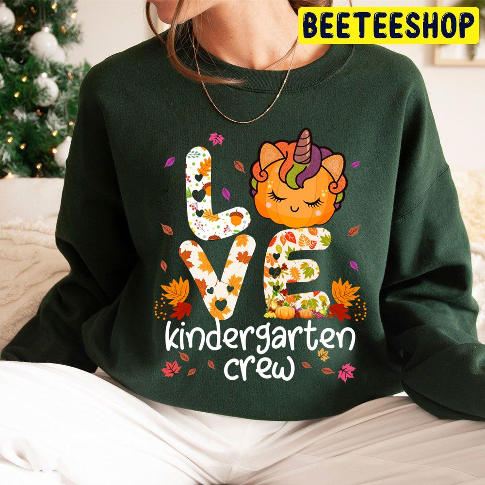 Love Kindergarten Crew Unicorn Pumpkin Kindergarten Thanksgiving Matching Teacher Students Esse Trending Unisex Hoodie Love Kindergarten Crew Unicorn Pumpkin Kindergarten Thanksgiving Matching Teacher Students Esse Trending Unisex Hoodie