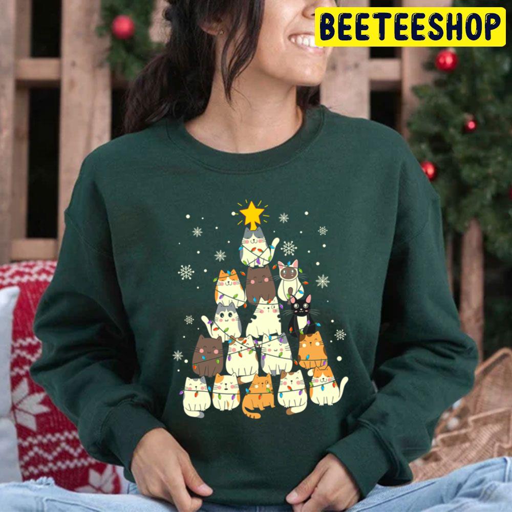 Meowy Christmas Tree Trending Unisex Hoodie Meowy Christmas Tree Trending Unisex Hoodie