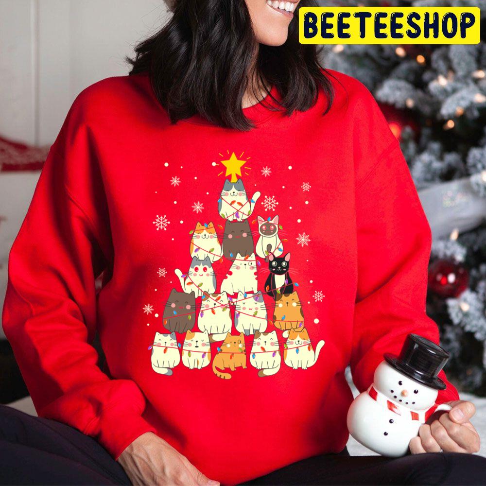 Meowy Christmas Tree Trending Unisex Hoodie Meowy Christmas Tree Trending Unisex Hoodie