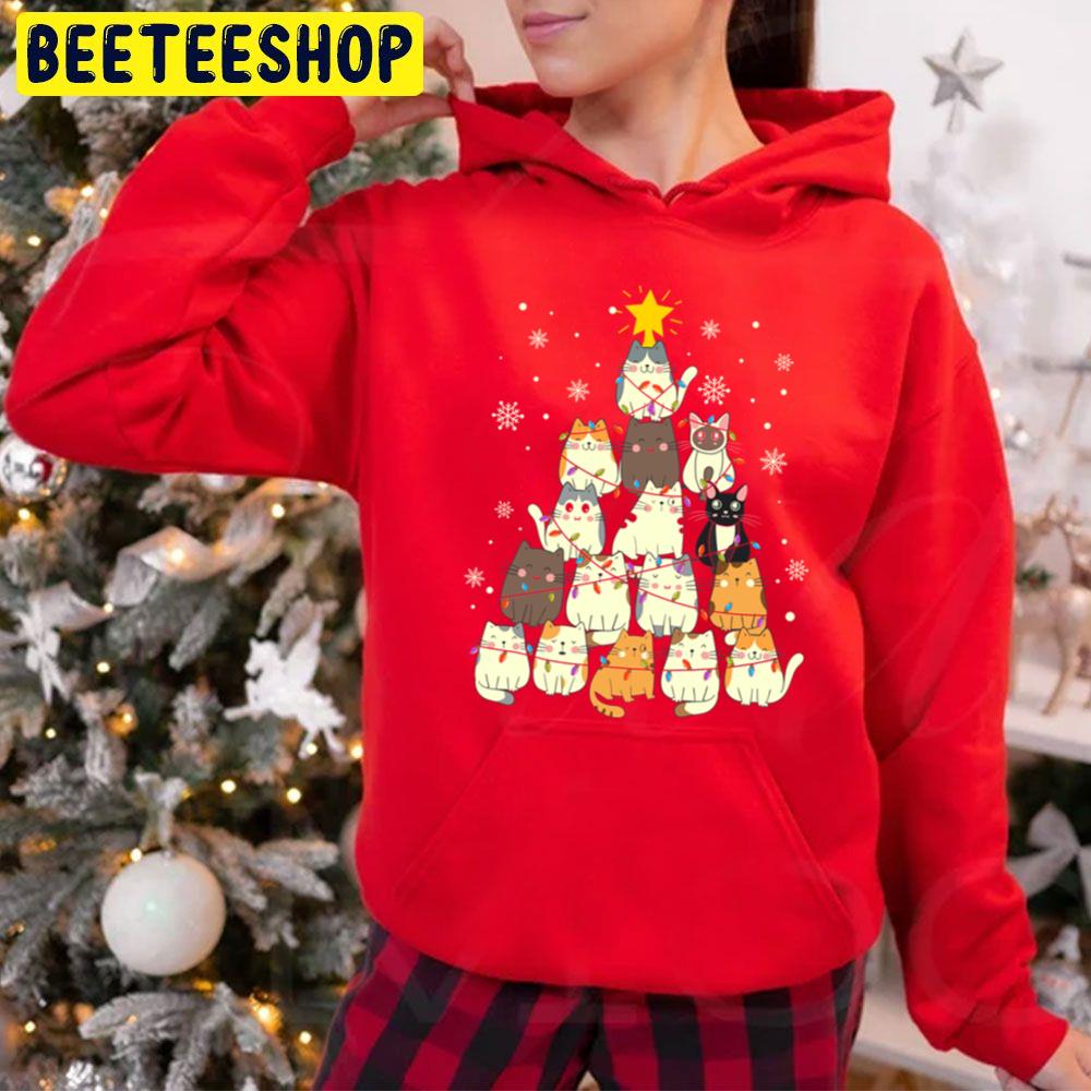 Meowy Christmas Tree Trending Unisex Hoodie Meowy Christmas Tree Trending Unisex Hoodie