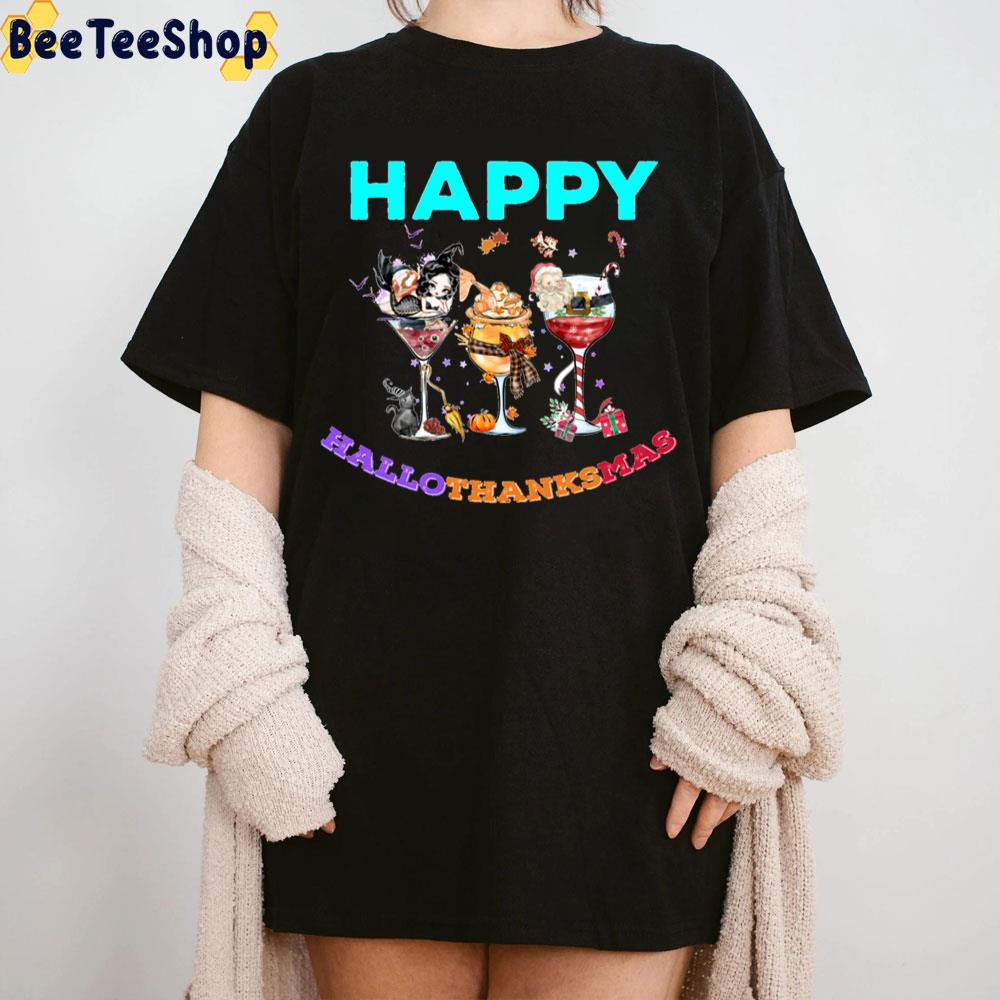 Mermaid Black Cat Pumpkin And Santa Happy Hallothanksmas Wine Trending Unisex Sweatshirt Mermaid Black Cat Pumpkin And Santa Happy Hallothanksmas Wine Trending Unisex Sweatshirt