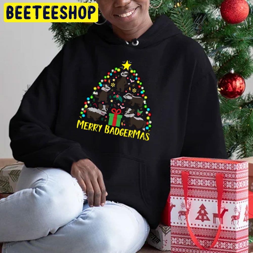 Merry Badgermas Christmas Tree Trending Unisex Hoodie Merry Badgermas Christmas Tree Trending Unisex Hoodie