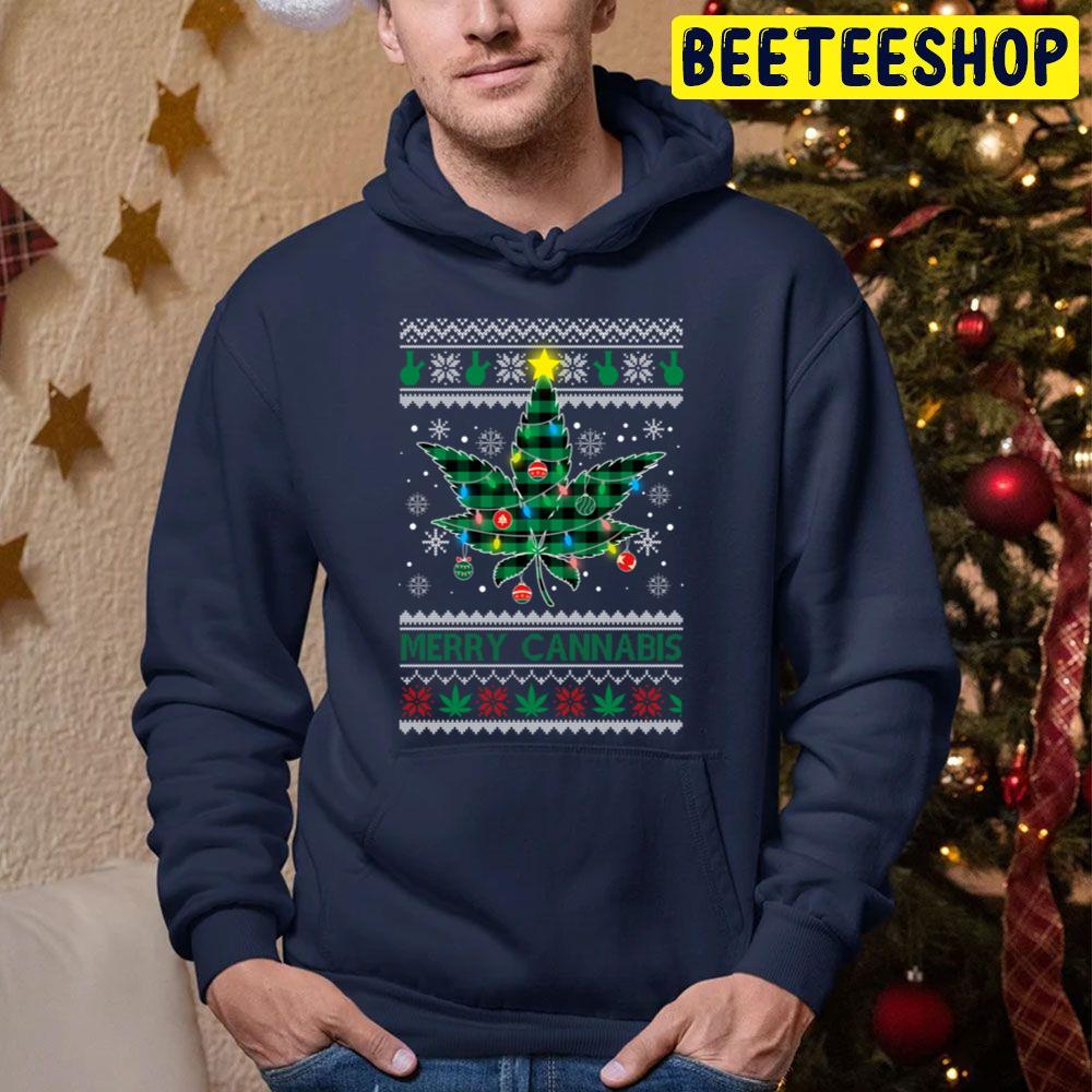 Merry Cannabis Christmas Tree Funny Weed Leaf Cannabis Xmas Trending Unisex Hoodie Merry Cannabis Christmas Tree Funny Weed Leaf Cannabis Xmas Trending Unisex Hoodie