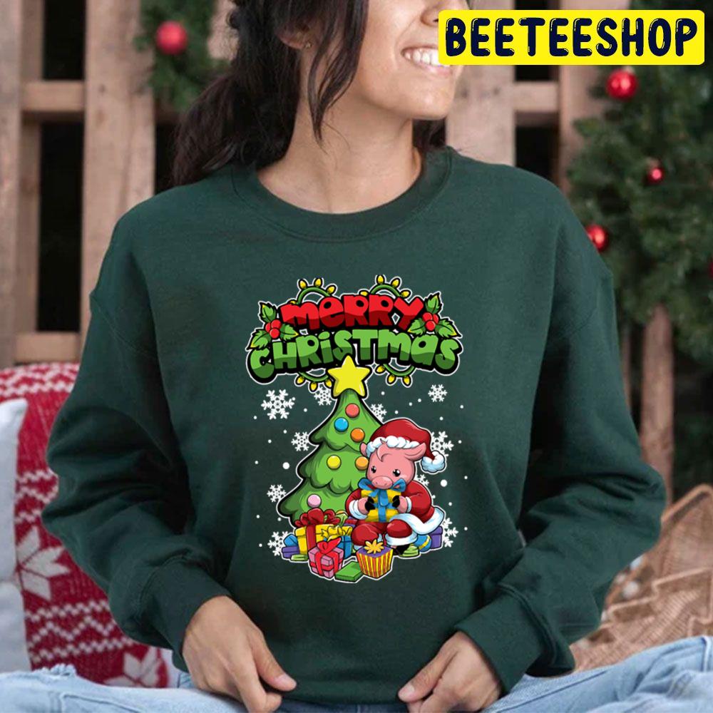 Merry Christmas Animals Xmas Pig Piglet Trending Unisex Hoodie Merry Christmas Animals Xmas Pig Piglet Trending Unisex Hoodie