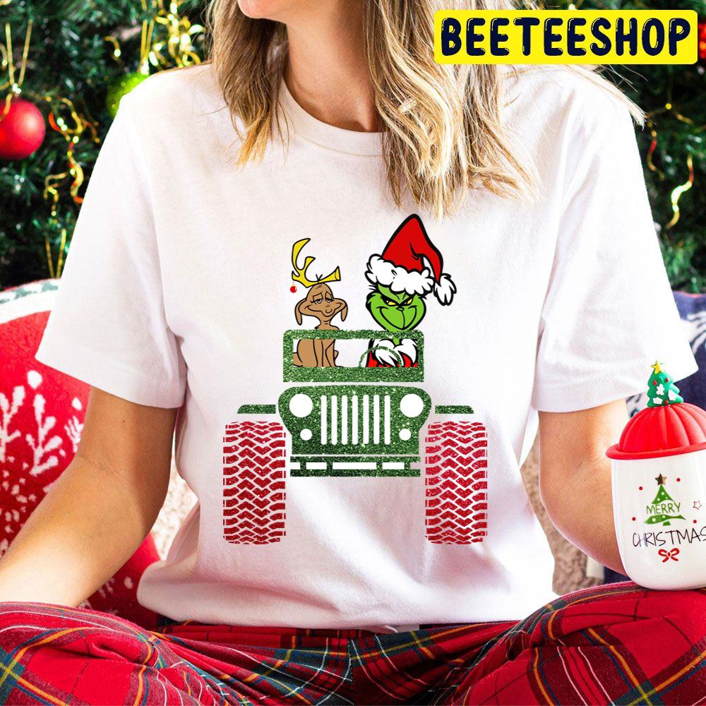 Merry Christmas Grinch In Jeep Trending Unisex Hoodie Merry Christmas Grinch In Jeep Trending Unisex Hoodie