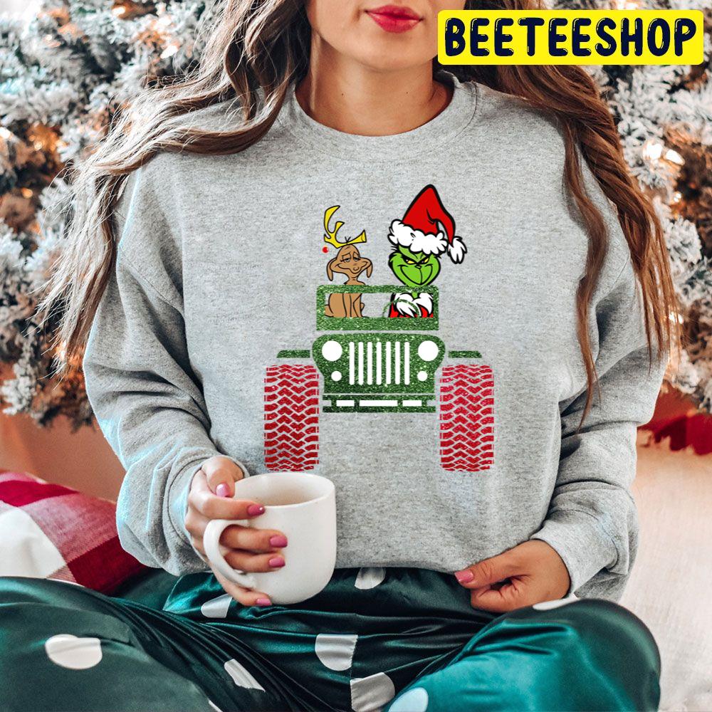Merry Christmas Grinch In Jeep Trending Unisex Hoodie Merry Christmas Grinch In Jeep Trending Unisex Hoodie