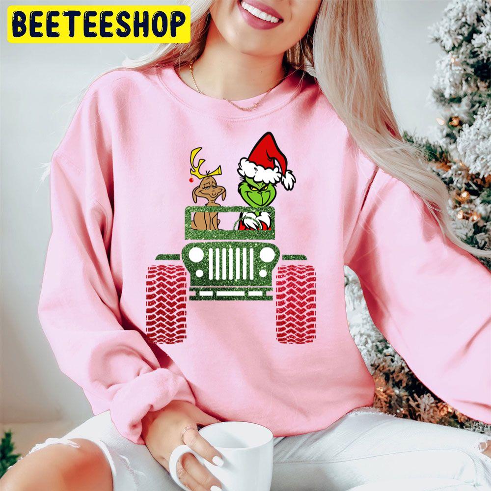 Merry Christmas Grinch In Jeep Trending Unisex Hoodie Merry Christmas Grinch In Jeep Trending Unisex Hoodie