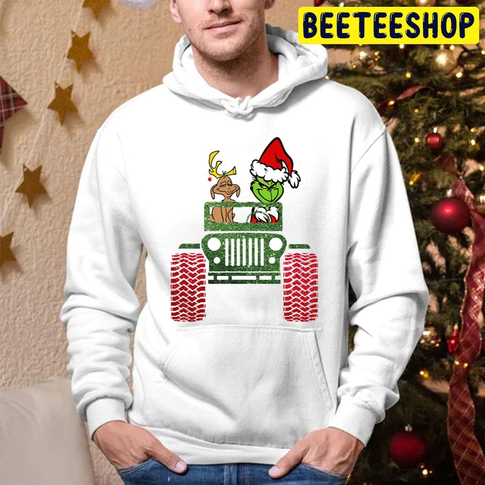 Merry Christmas Grinch In Jeep Trending Unisex Hoodie Merry Christmas Grinch In Jeep Trending Unisex Hoodie