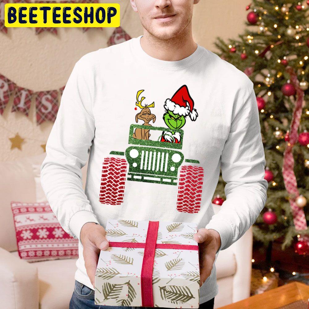 Merry Christmas Grinch In Jeep Trending Unisex Hoodie Merry Christmas Grinch In Jeep Trending Unisex Hoodie