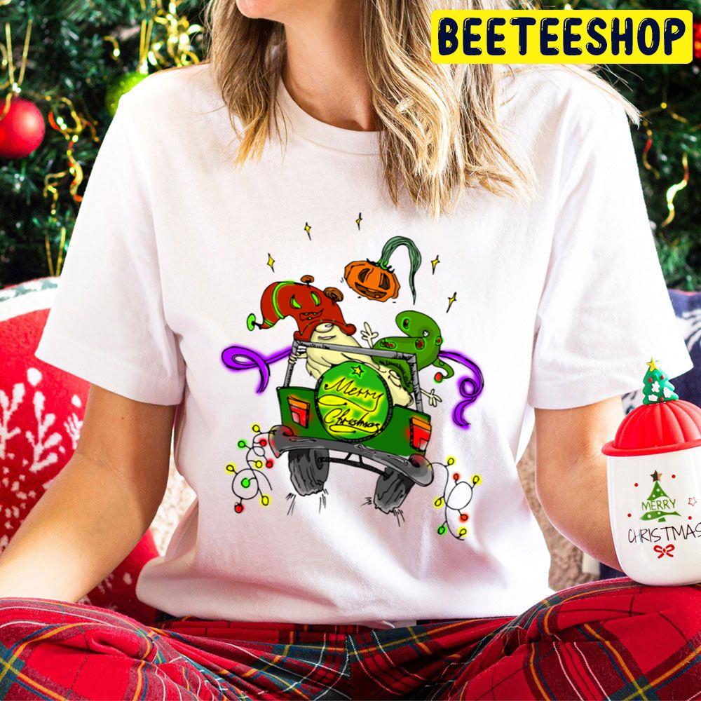 Merry Christmas Jeep Gnome Trending Unisex Hoodie Merry Christmas Jeep Gnome Trending Unisex Hoodie