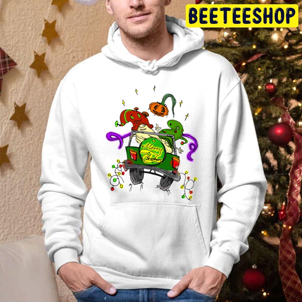 Merry Christmas Jeep Gnome Trending Unisex Hoodie Merry Christmas Jeep Gnome Trending Unisex Hoodie