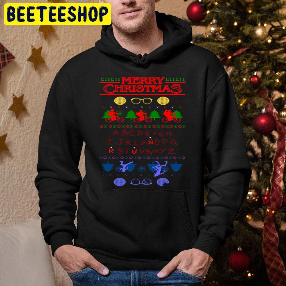 Merry Christmas Stranger Things 4 Trending Unisex Hoodie Merry Christmas Stranger Things 4 Trending Unisex Hoodie