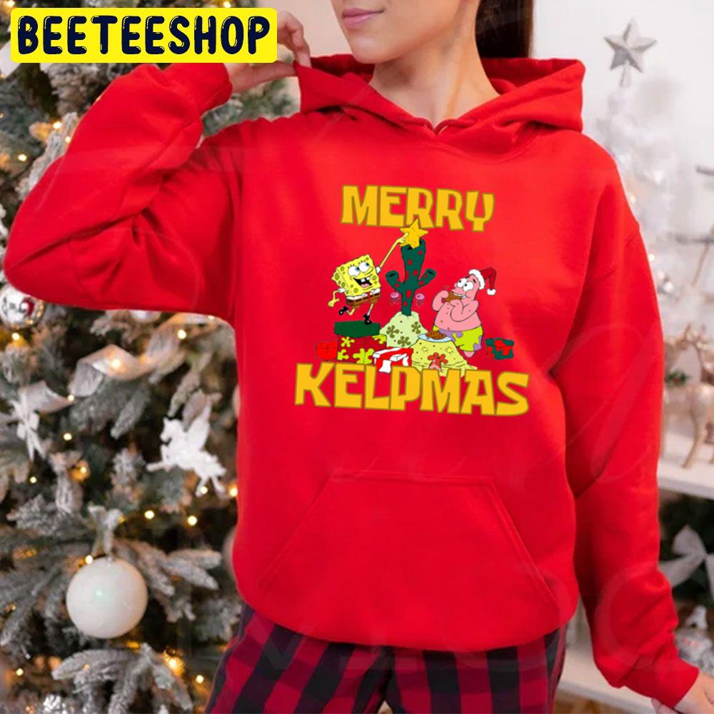 Merry Kelpmas Spongebob And Patrick Star Christmas Trending Unisex Hoodie Merry Kelpmas Spongebob And Patrick Star Christmas Trending Unisex Hoodie