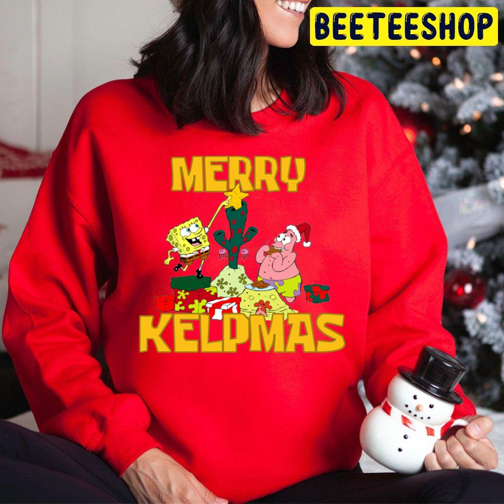 Merry Kelpmas Spongebob And Patrick Star Christmas Trending Unisex Hoodie Merry Kelpmas Spongebob And Patrick Star Christmas Trending Unisex Hoodie