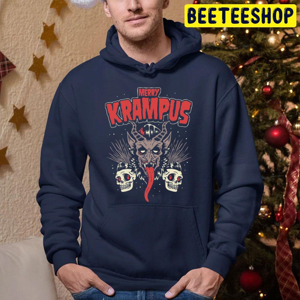 Merry Krampus Christmas Psychobilly Horror Trending Unisex Hoodie Merry Krampus Christmas Psychobilly Horror Trending Unisex Hoodie