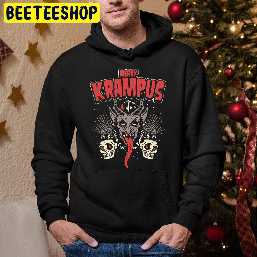 Merry Krampus Christmas Psychobilly Horror Trending Unisex Hoodie Merry Krampus Christmas Psychobilly Horror Trending Unisex Hoodie