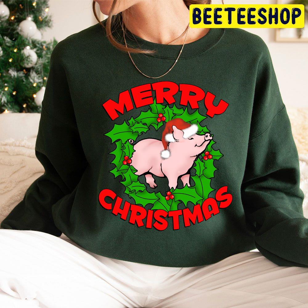 Merry Piggy Christmas Trending Unisex Hoodie Merry Piggy Christmas Trending Unisex Hoodie