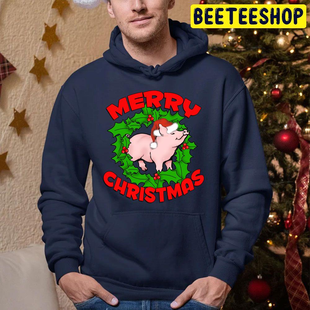 Merry Piggy Christmas Trending Unisex Hoodie Merry Piggy Christmas Trending Unisex Hoodie