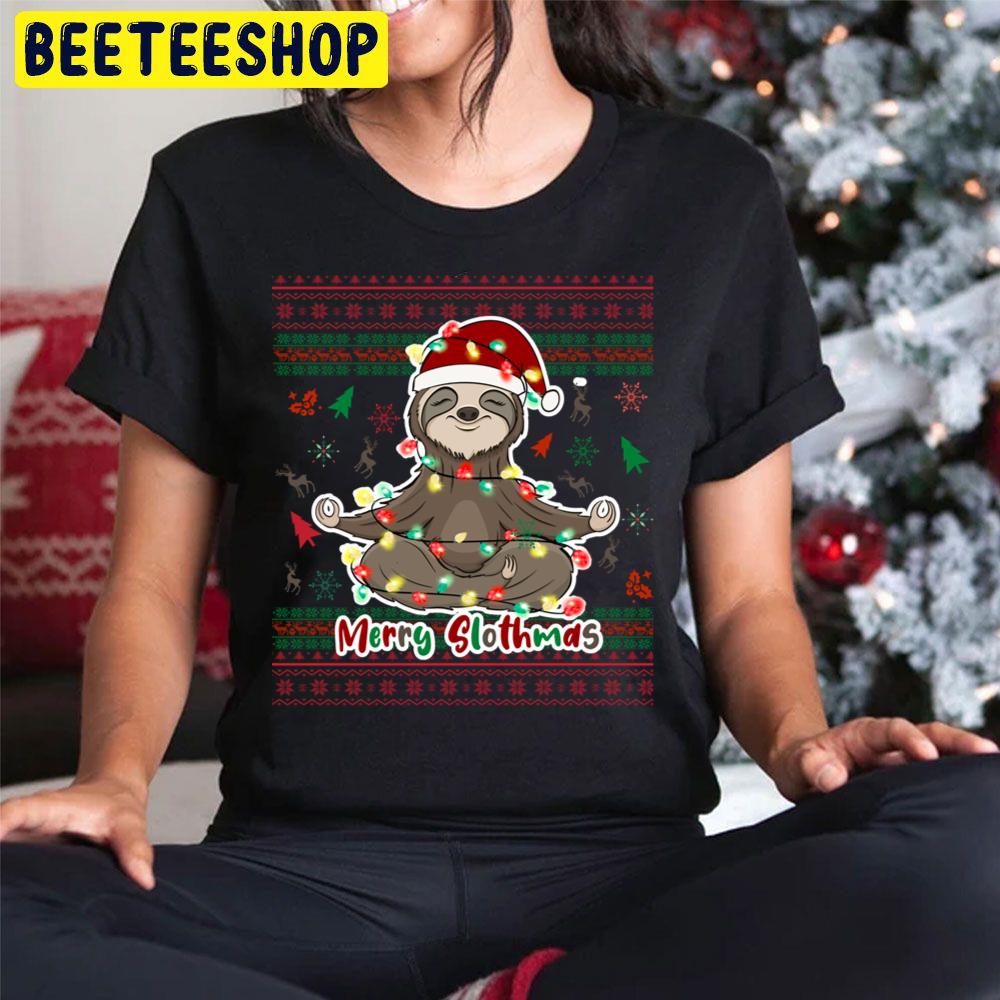 Merry Slothmas Knit Pattern Christmas Trending Unisex Hoodie Merry Slothmas Knit Pattern Christmas Trending Unisex Hoodie