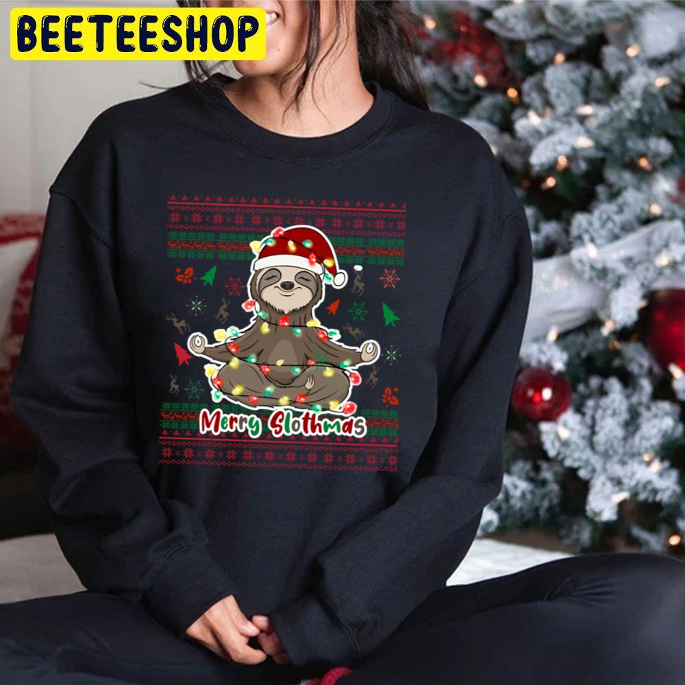 Merry Slothmas Knit Pattern Christmas Trending Unisex Hoodie Merry Slothmas Knit Pattern Christmas Trending Unisex Hoodie