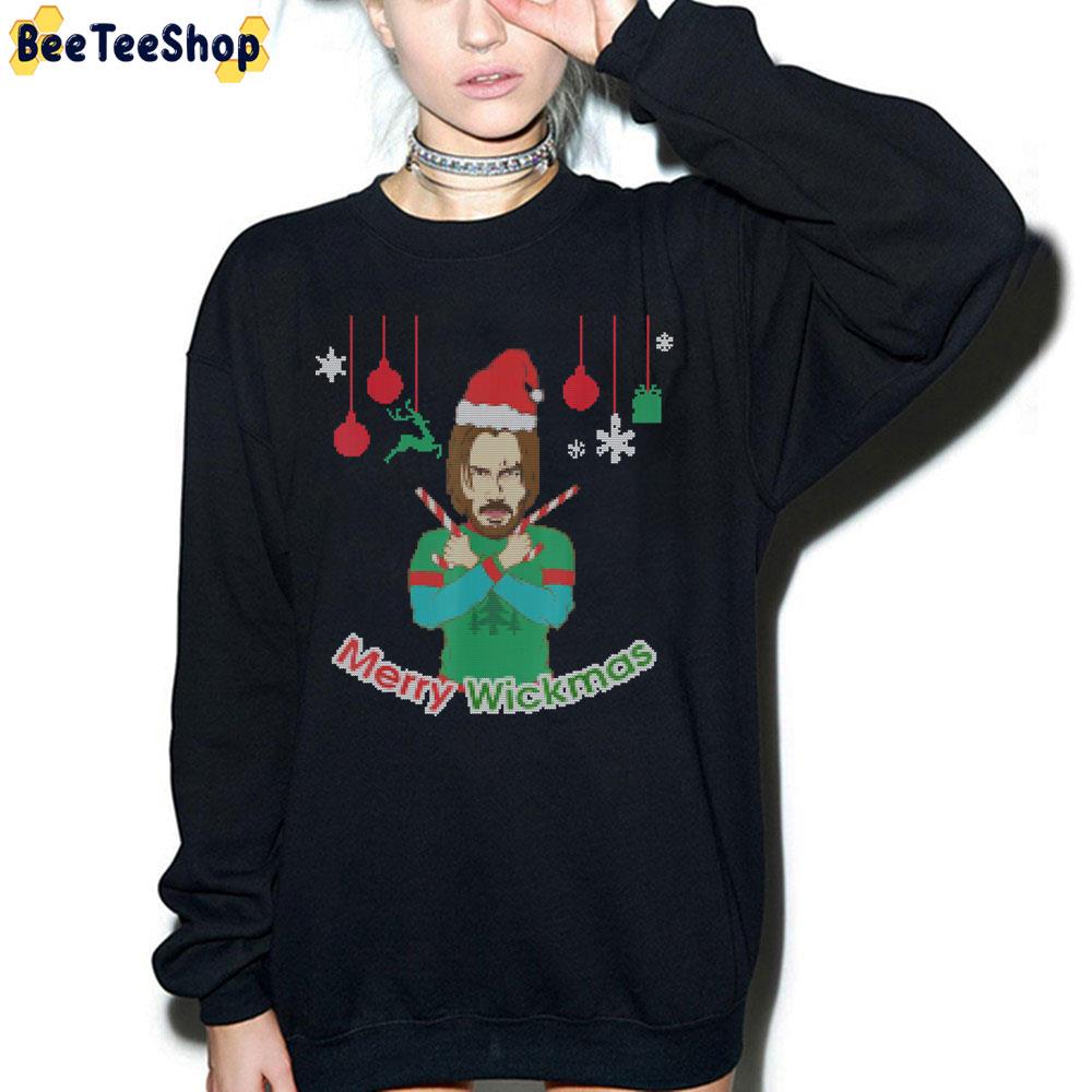 Merry Wickmas John Wick Present Christmas X-Mas Trending Unisex Sweatshirt Merry Wickmas John Wick Present Christmas X-Mas Trending Unisex Sweatshirt