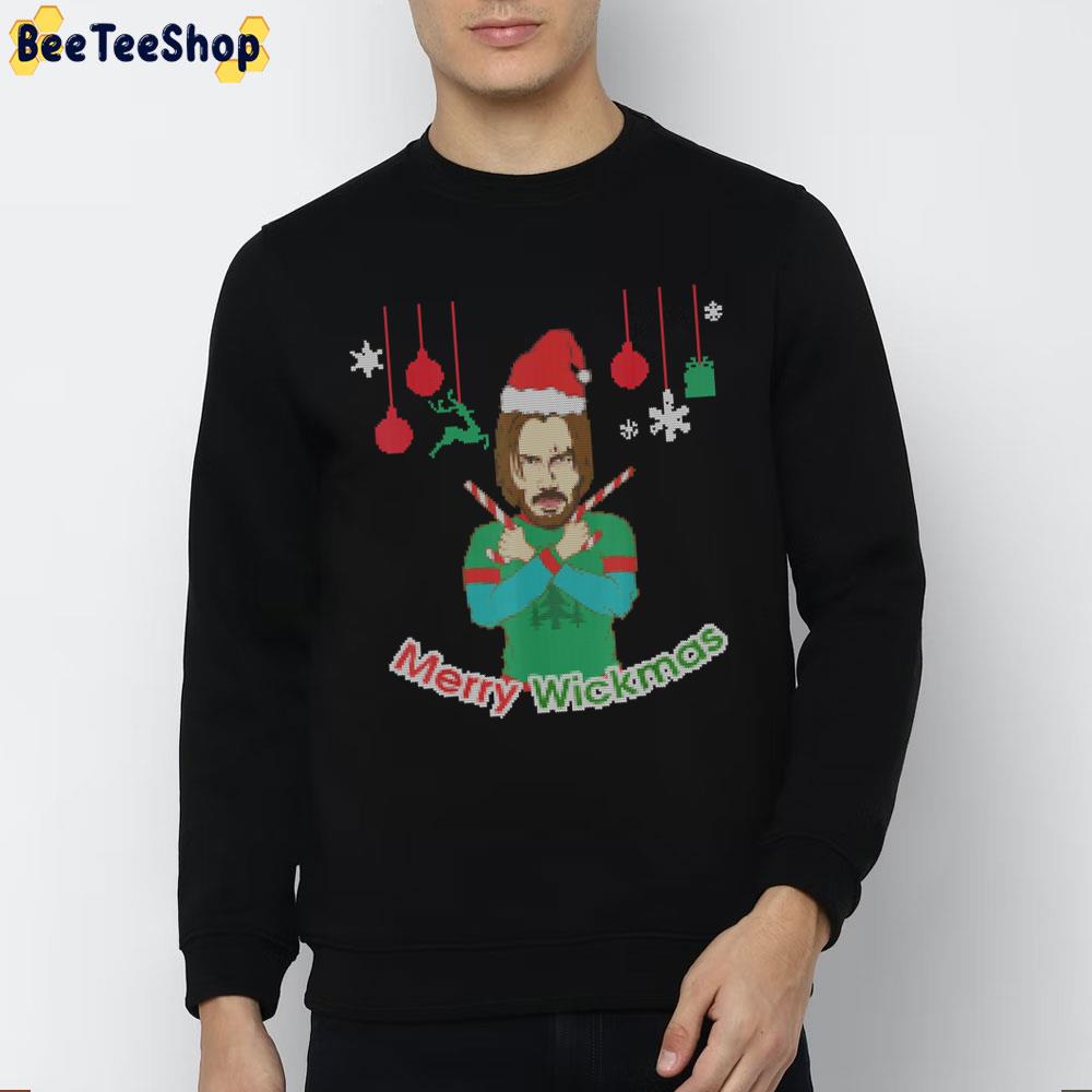 Merry Wickmas John Wick Present Christmas X-Mas Trending Unisex Sweatshirt Merry Wickmas John Wick Present Christmas X-Mas Trending Unisex Sweatshirt