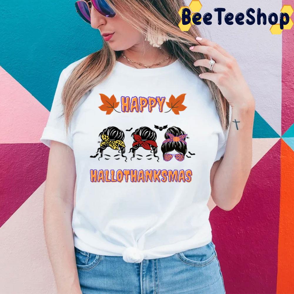 Messy Bun Happy Hallothanksmas Trending Unisex Sweatshirt Messy Bun Happy Hallothanksmas Trending Unisex Sweatshirt