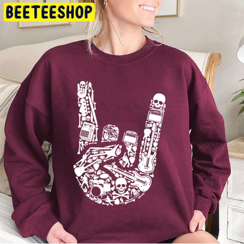 Metal Rock Music Hand Illustration Trending Unisex Sweatshirt Metal Rock Music Hand Illustration Trending Unisex Sweatshirt