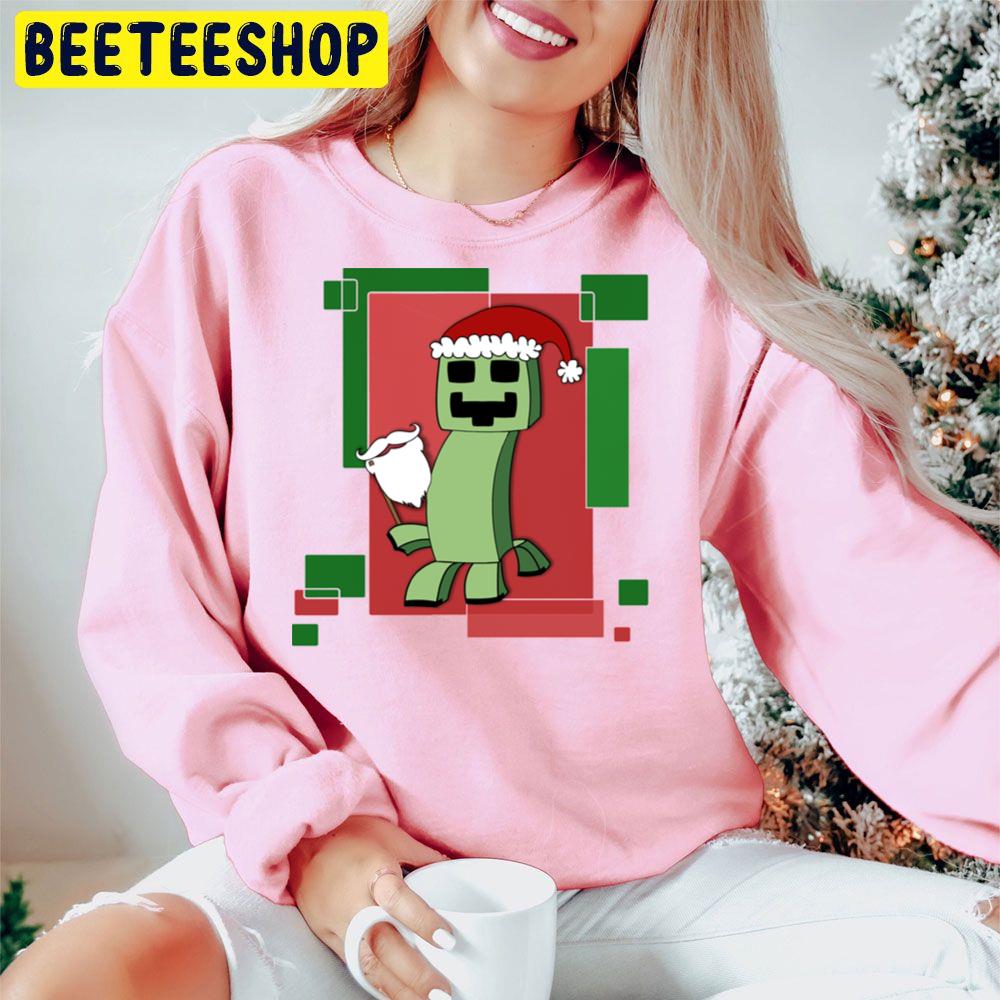 Minecraft Christmas Creeper In Disguise Trending Unisex Hoodie Minecraft Christmas Creeper In Disguise Trending Unisex Hoodie