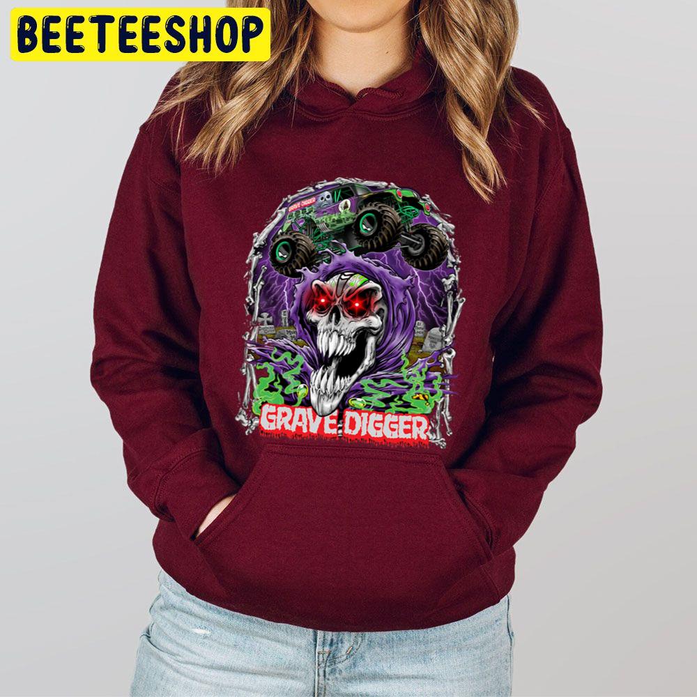 Monster Jam Grave Digger Monster Truck Scary Fans Art Trending Unisex Hoodie Monster Jam Grave Digger Monster Truck Scary Fans Art Trending Unisex Hoodie