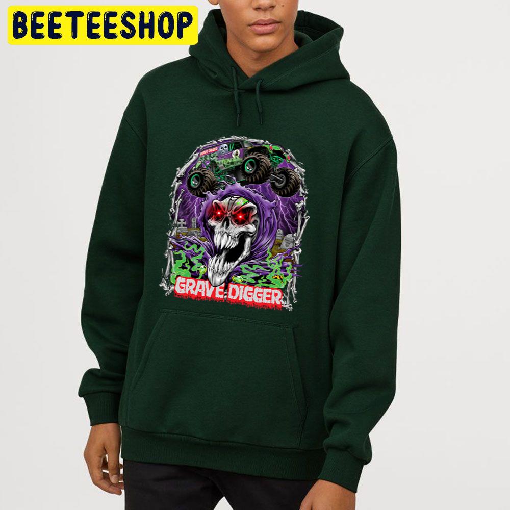 Monster Jam Grave Digger Monster Truck Scary Fans Art Trending Unisex Hoodie Monster Jam Grave Digger Monster Truck Scary Fans Art Trending Unisex Hoodie