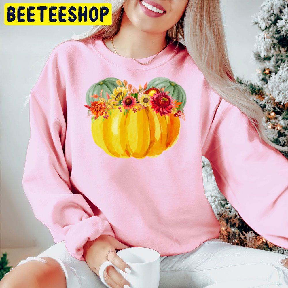 Mouse Pumpkin With Floral Crown Trending Unisex Hoodie Mouse Pumpkin With Floral Crown Trending Unisex Hoodie