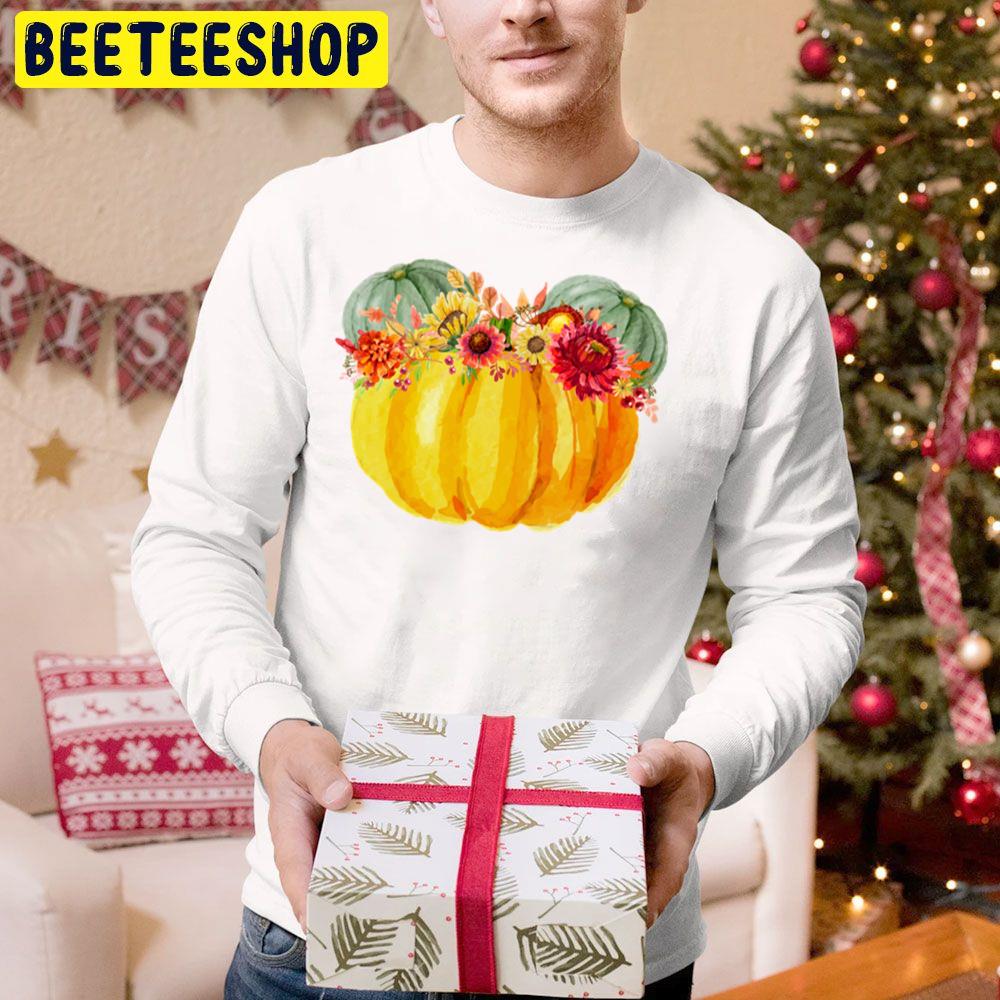 Mouse Pumpkin With Floral Crown Trending Unisex Hoodie Mouse Pumpkin With Floral Crown Trending Unisex Hoodie