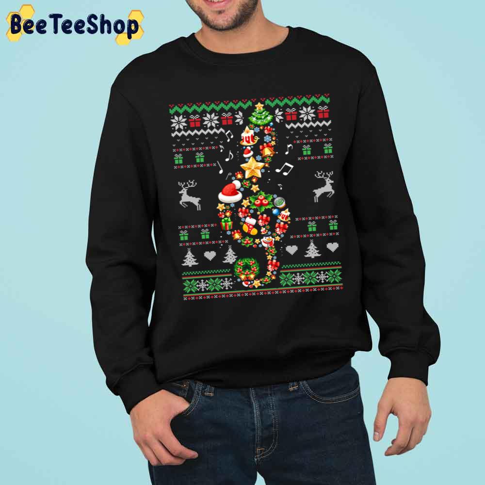Music Note Christmas Knit Pattern Trending Unisex Sweatshirt Music Note Christmas Knit Pattern Trending Unisex Sweatshirt